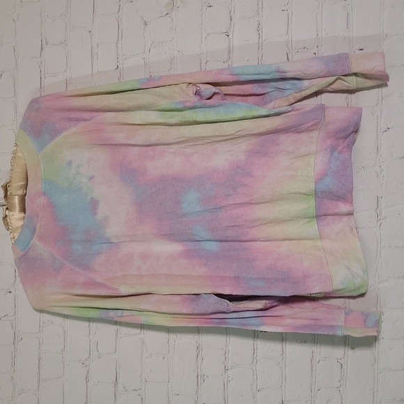 2019 Victorias Secret PINK Pastel Rainbow Tie Dye Long Sleeve Tee Womens XS - Picture 12 of 15